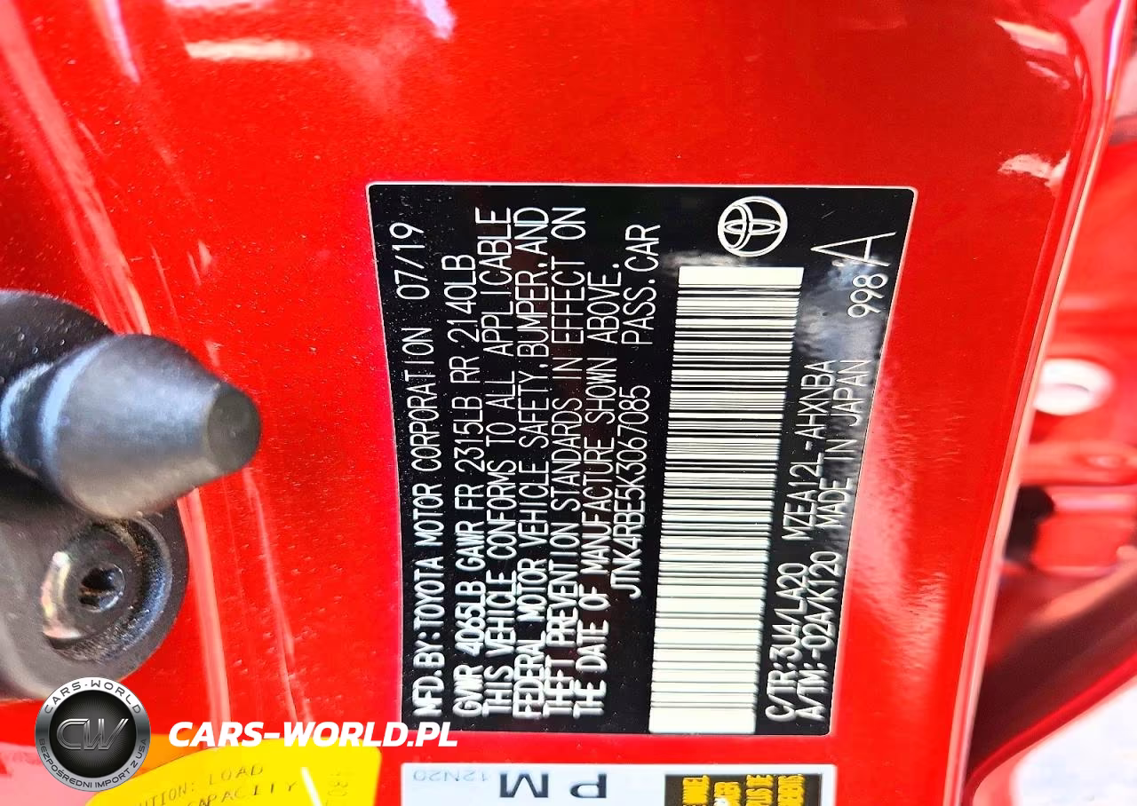 2019 Toyota Corolla Hatchback Xse VIN:JTNK4RBE5K3067085 - 12
