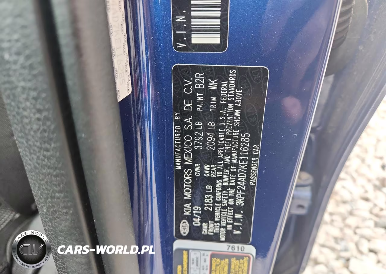 2019 Kia Forte Lxs VIN:3KPF24AD7KE116285 - 12