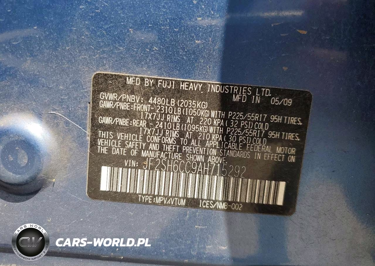 2010 Subaru Forester 2.5X Premium VIN:JF2SH6CC9AH715292 - 12