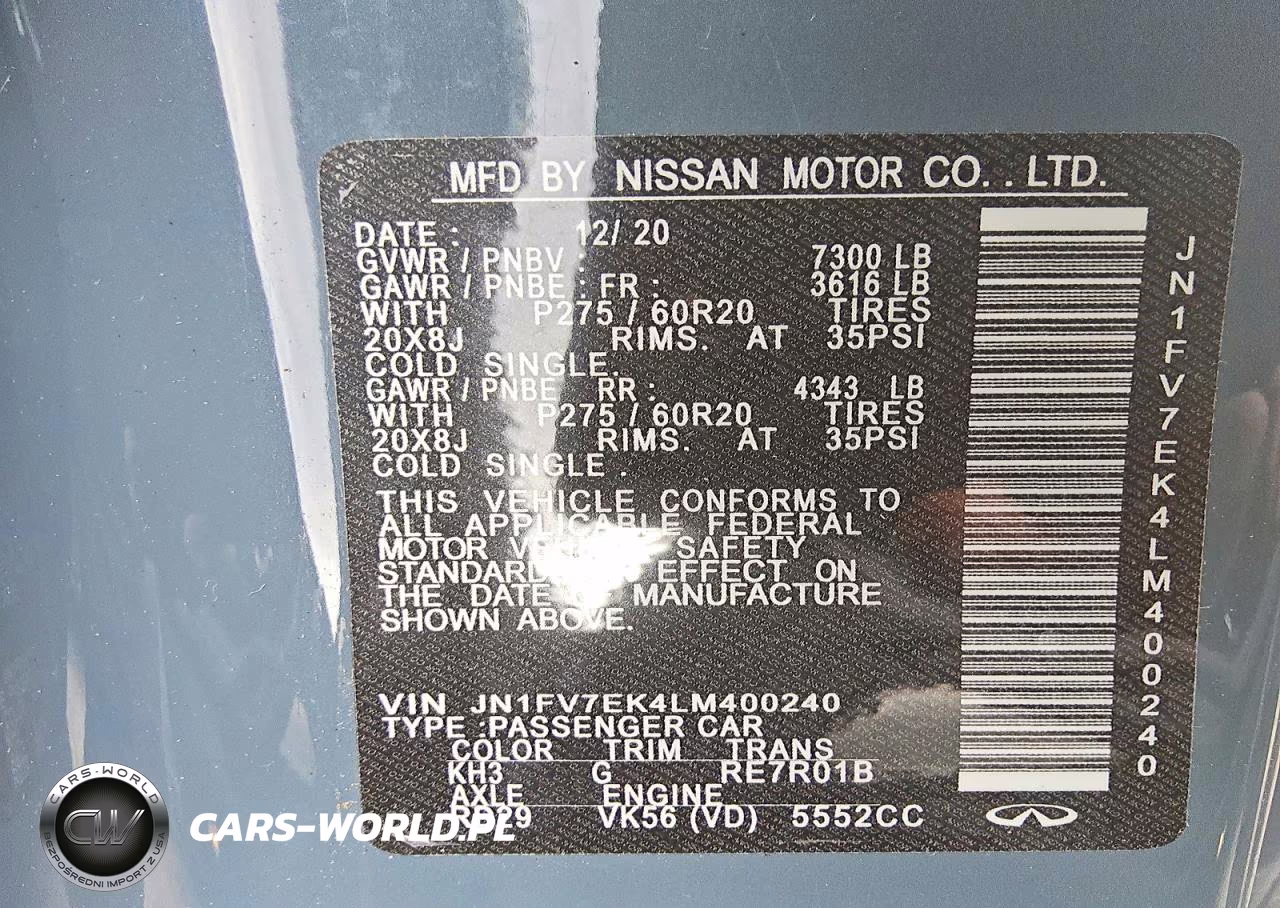 2020 Infiniti Q60 Red Sport 400 VIN:JN1FV7EK4LM400240 - 12