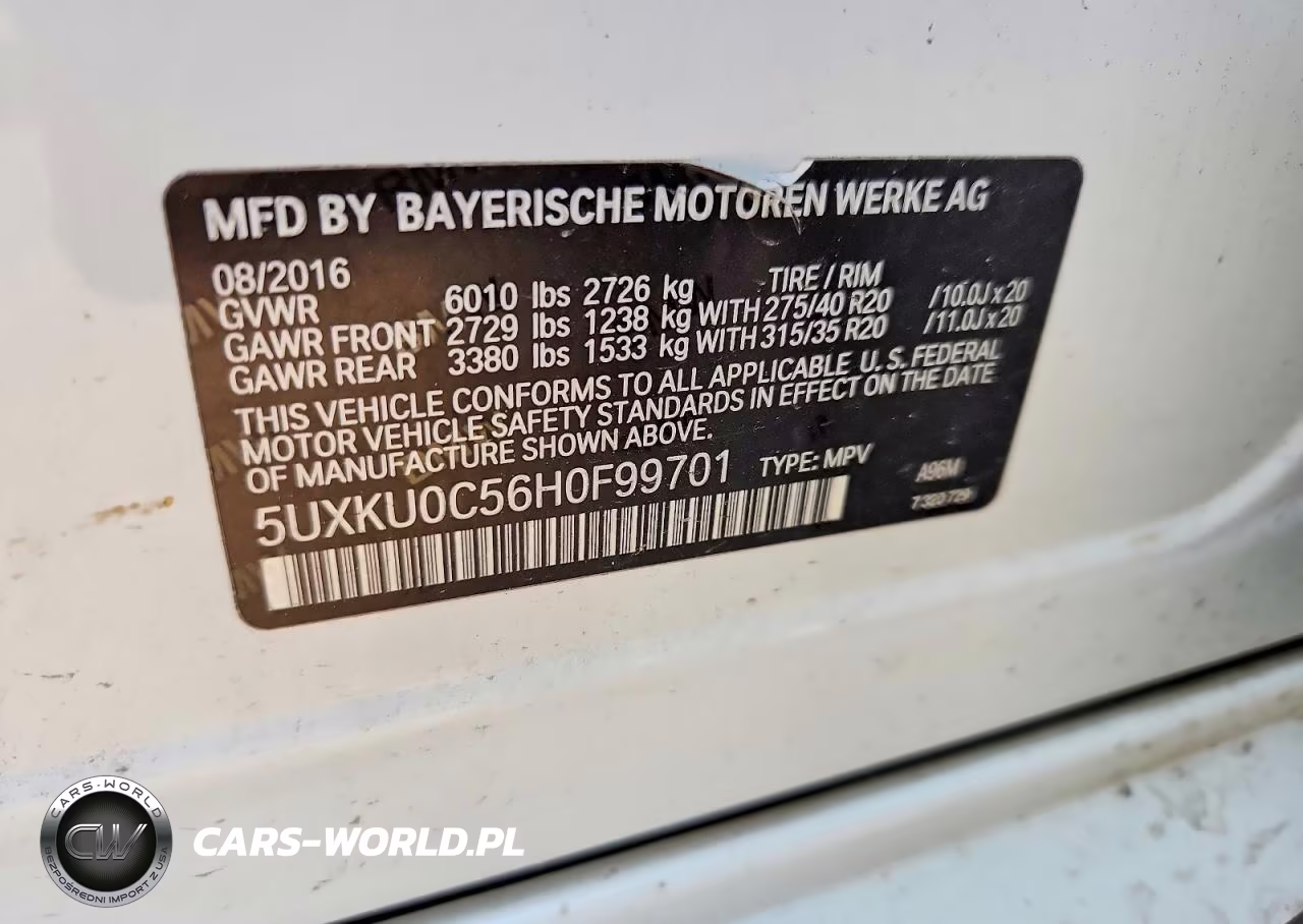 2017 BMW X6 VIN:5UXKU0C56H0F99701 - 12