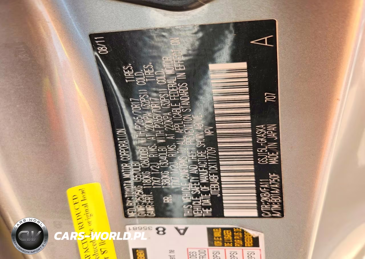 2012 Toyota Fj Cruiser VIN:JTEBU4BF1CK117709 - 12