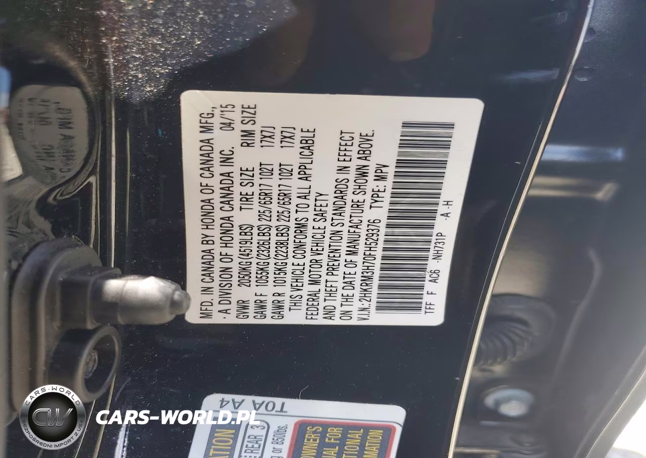 2015 Honda Cr-V Exl VIN:2HKRM3H70FH529376 - 13