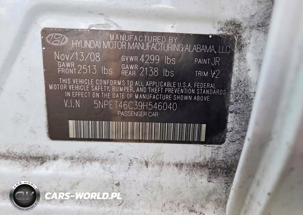 2009 Hyundai Sonata Gls VIN:5NPET46C39H546040 - 12