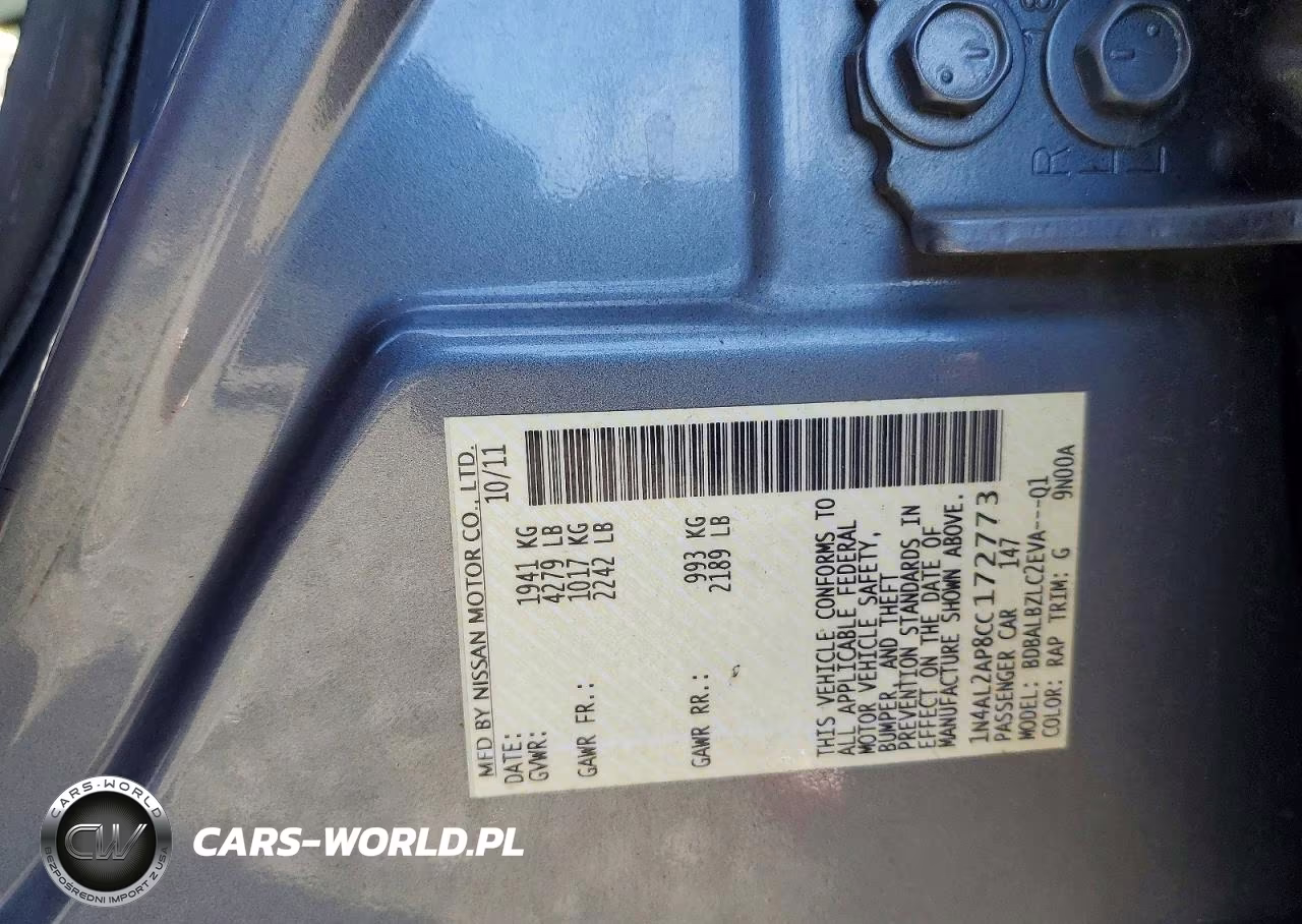2012 Nissan Altima 2.5 VIN:1N4AL2AP8CC172773 - 12