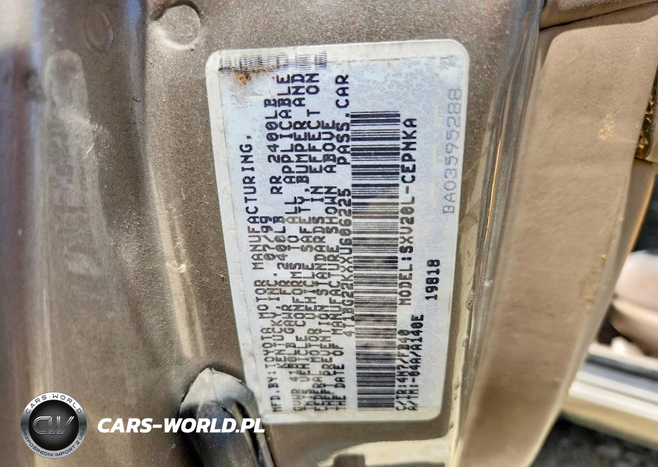 1999 Toyota Camry Le VIN:4T1BG22KXXU606225 - 12