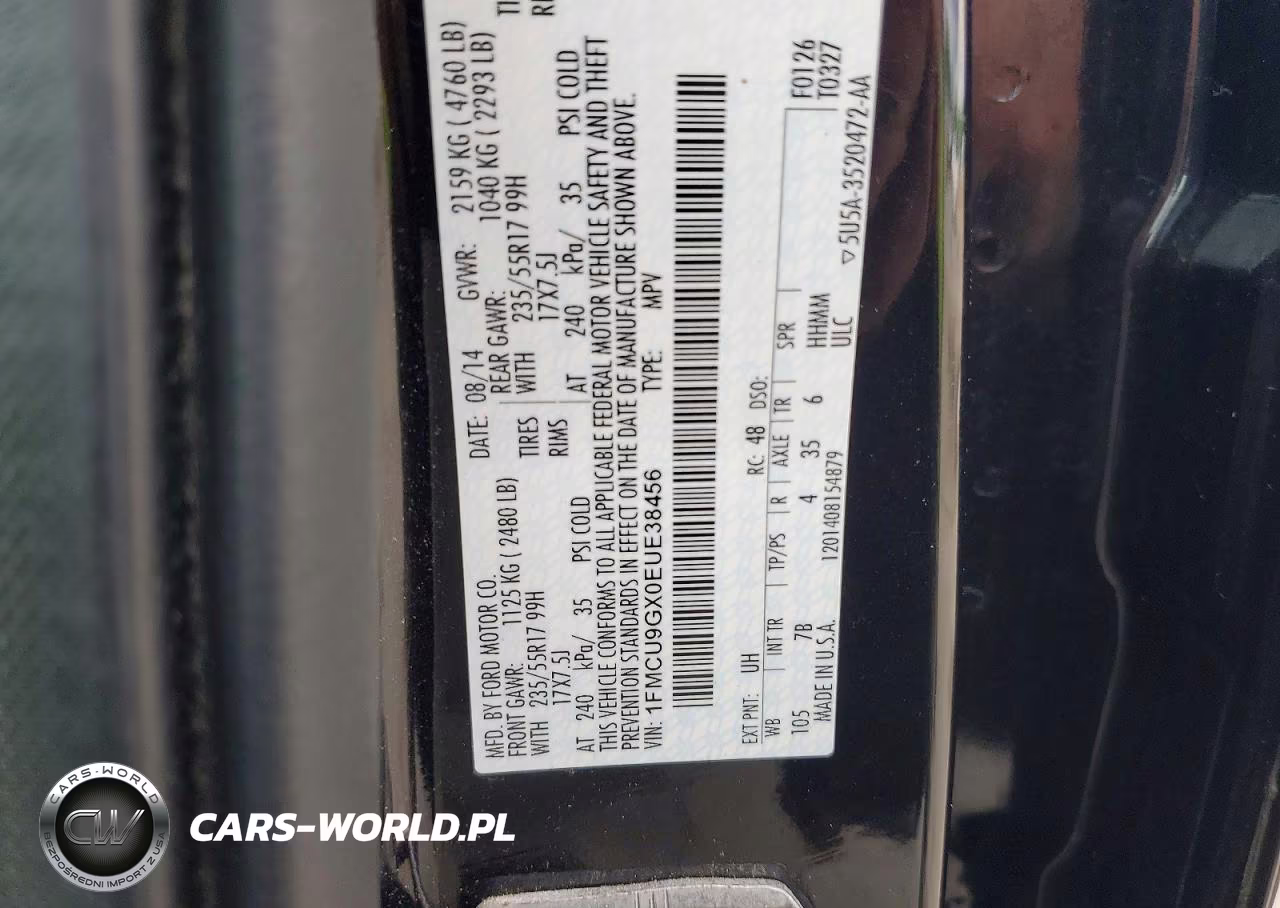 2014 Ford Escape Se VIN:1FMCU9GX0EUE38456 - 13
