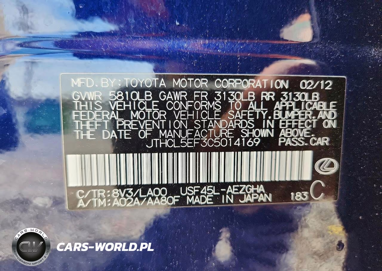 2012 Lexus Ls 460 VIN:JTHCL5EF3C5014169 - 12