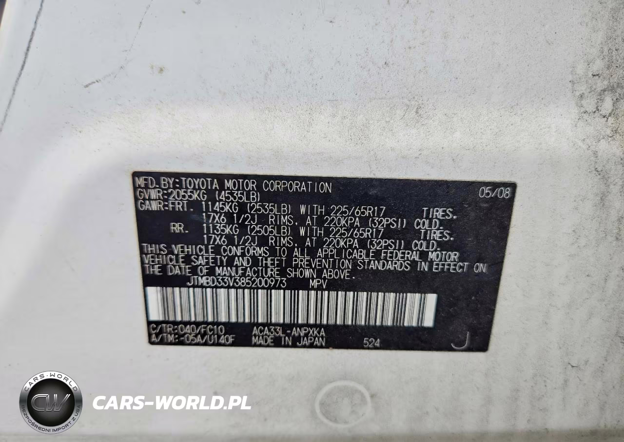 2008 Toyota Rav4 Base VIN:JTMBD33V385200973 - 13
