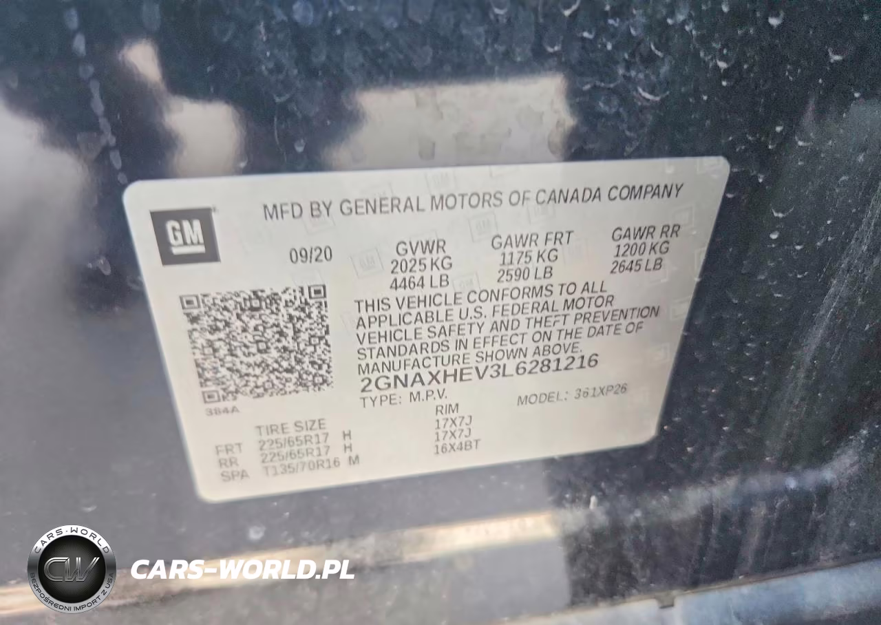 2020 Chevrolet Equinox Ls VIN:2GNAXHEV3L6281216 - 13