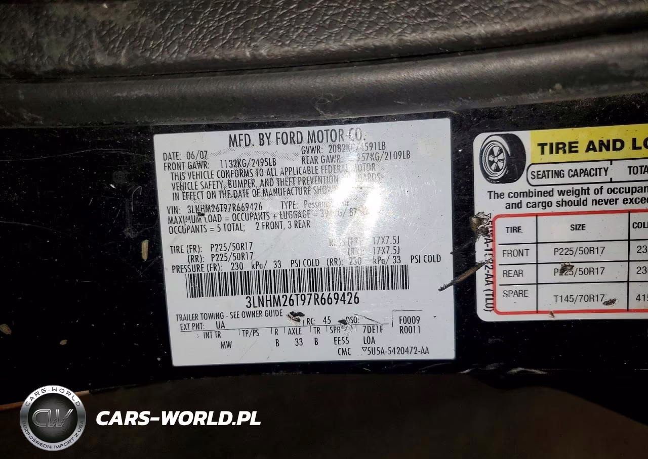 2007 Lincoln Mkz VIN:3LNHM26T97R669426 - 12