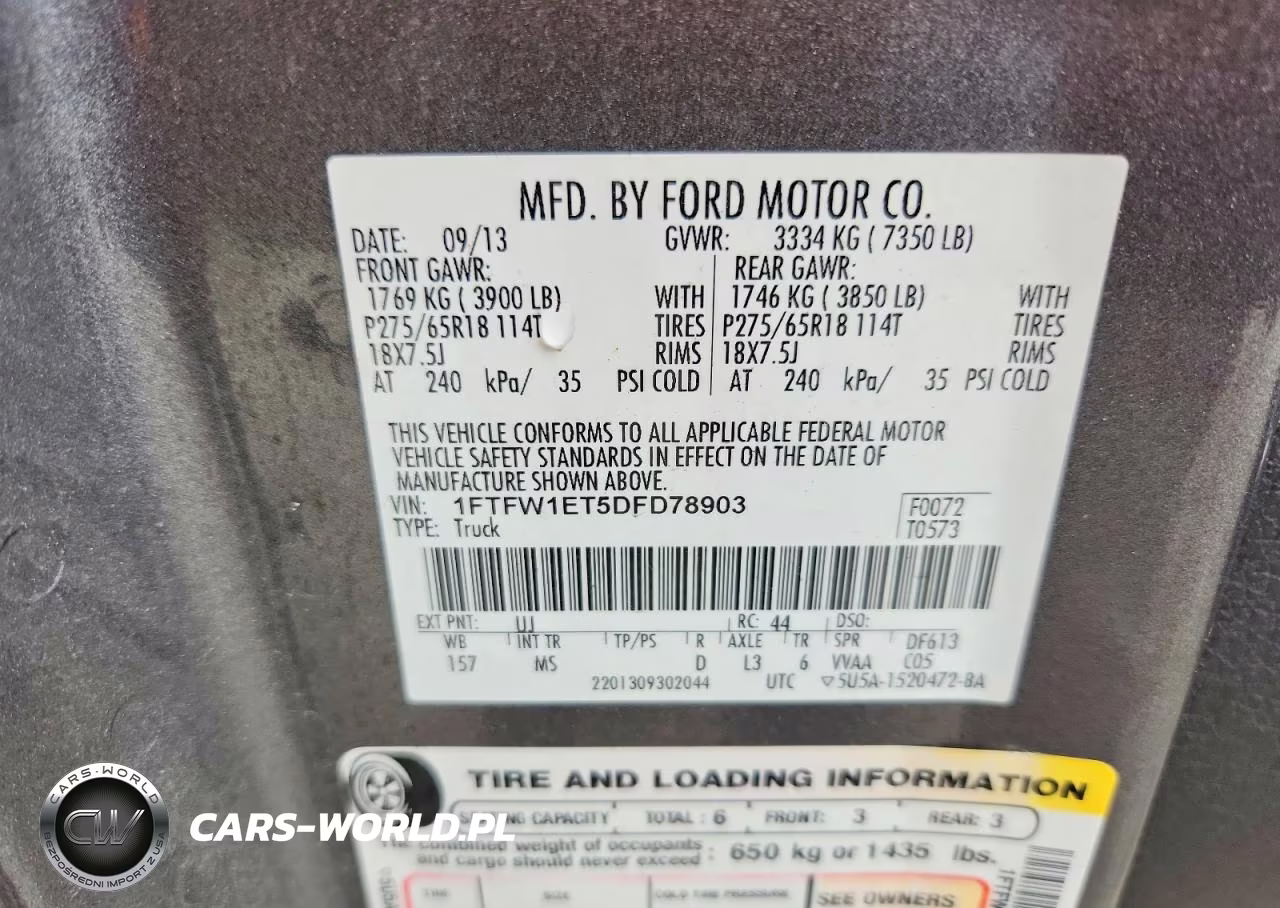 2013 Ford F150 Supercrew VIN:1FTFW1ET5DFD78903 - 12