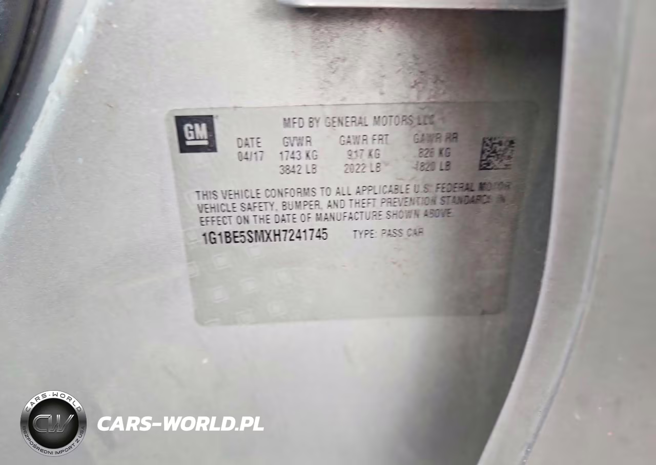 2017 Chevrolet Cruze Lt VIN:1G1BE5SMXH7241745 - 12