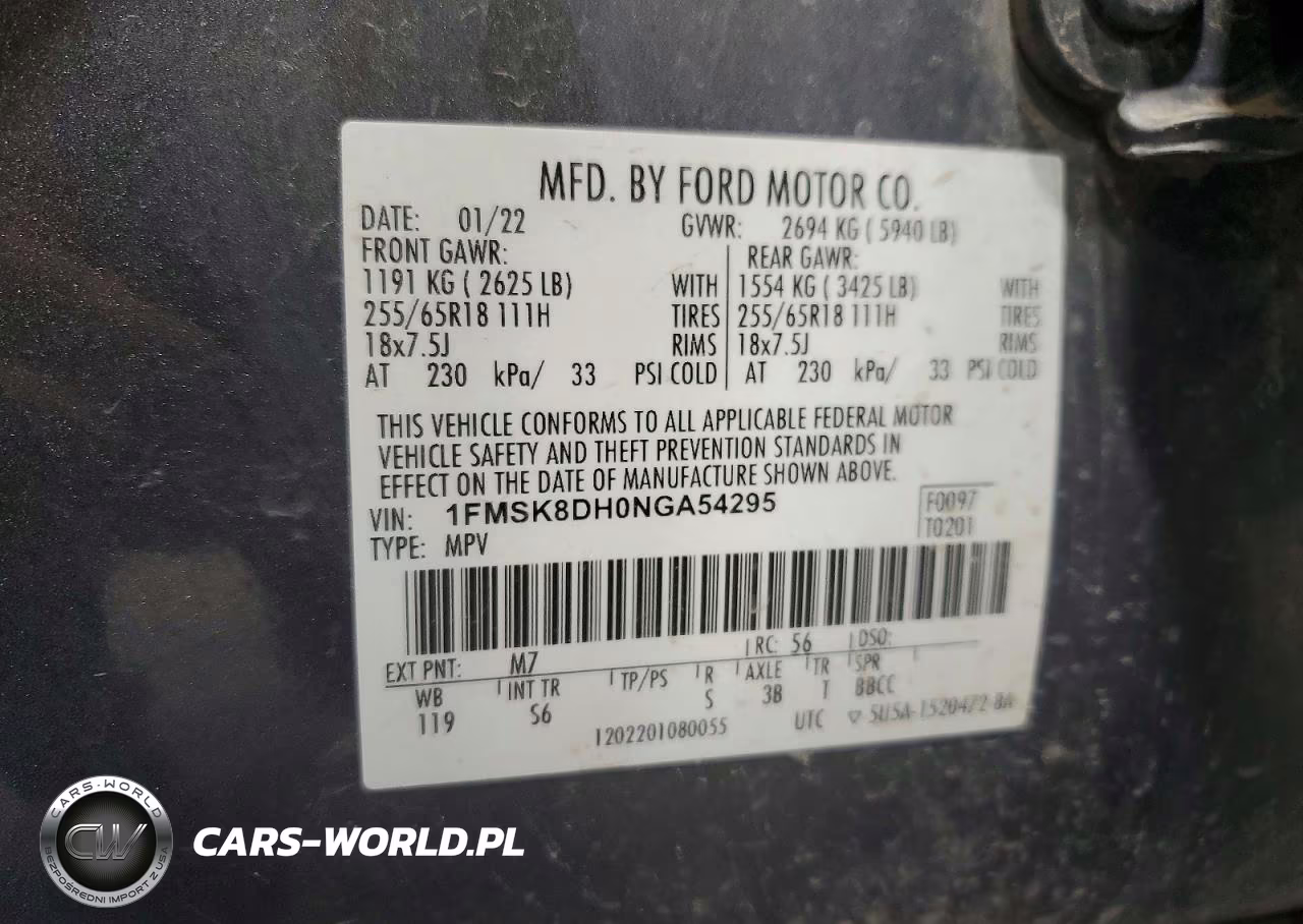 2022 Ford Explorer Xlt VIN:1FMSK8DH0NGA54295 - 14