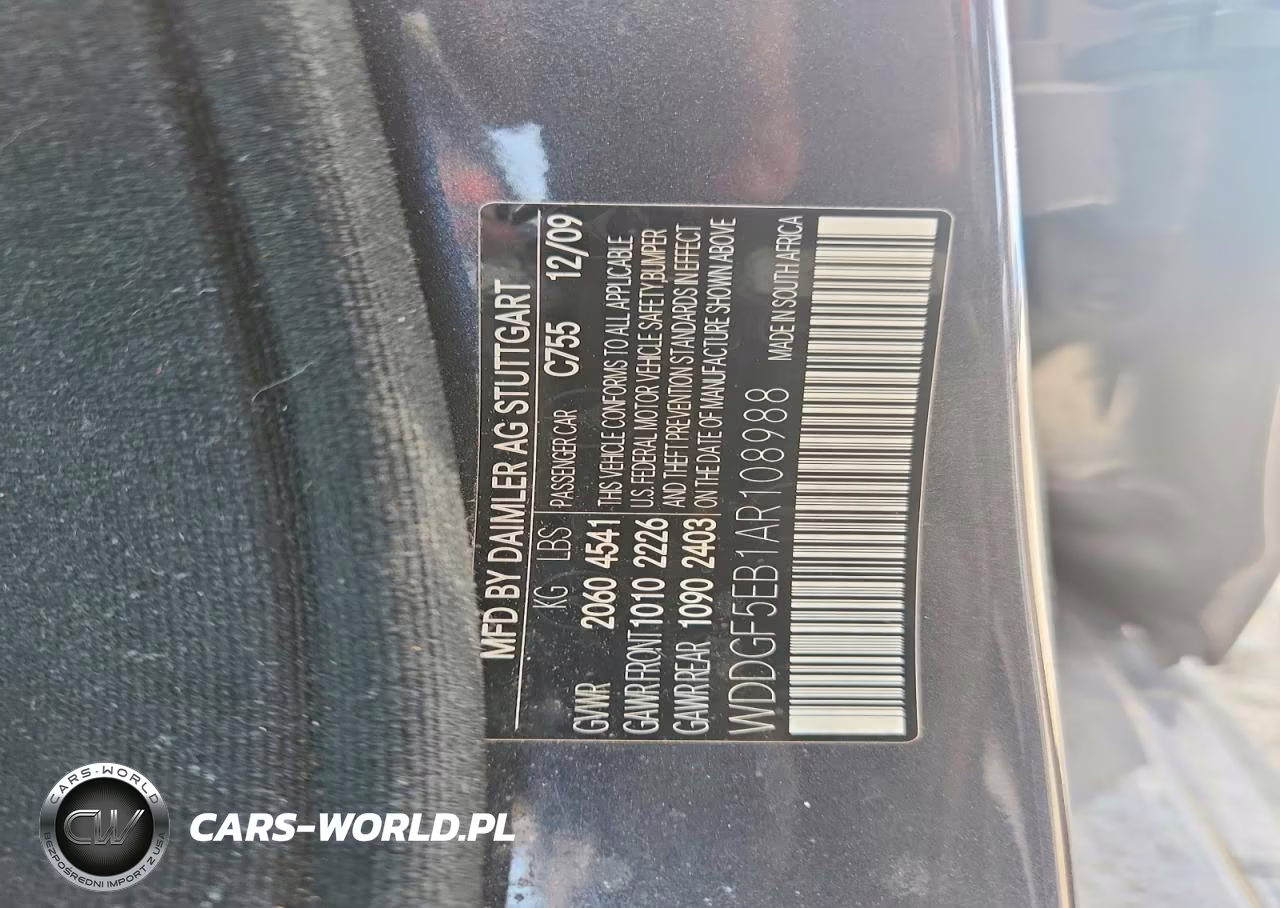 2010 Mercedes-Benz C 300 VIN:WDDGF5EB1AR108988 - 12