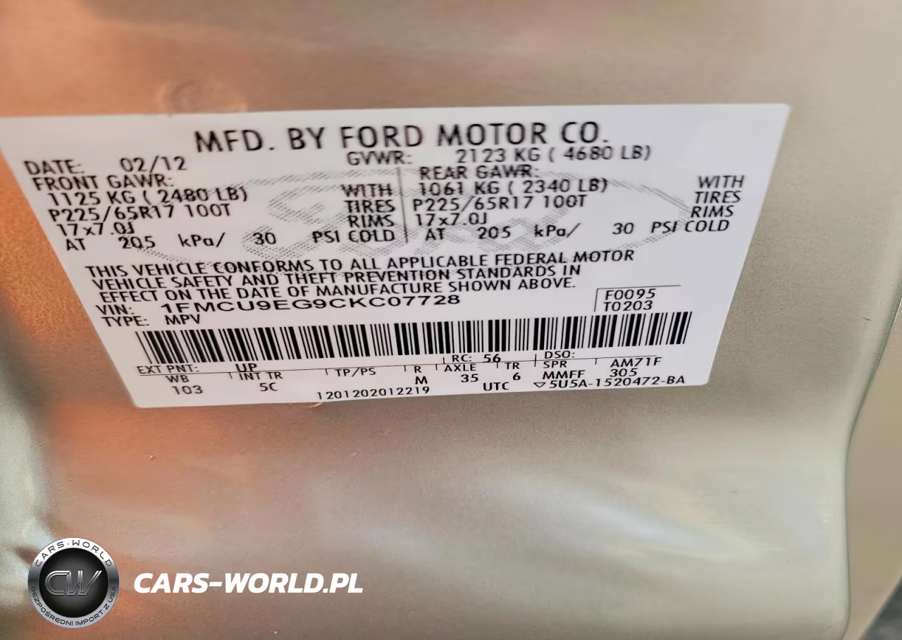 2012 Ford Escape Limited VIN:1FMCU9EG9CKC07728 - 13