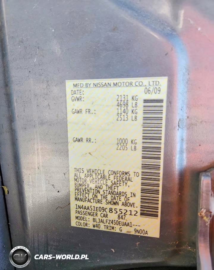 2009 Nissan Maxima 3.5 S VIN:1N4AA51E09C855212 - 12