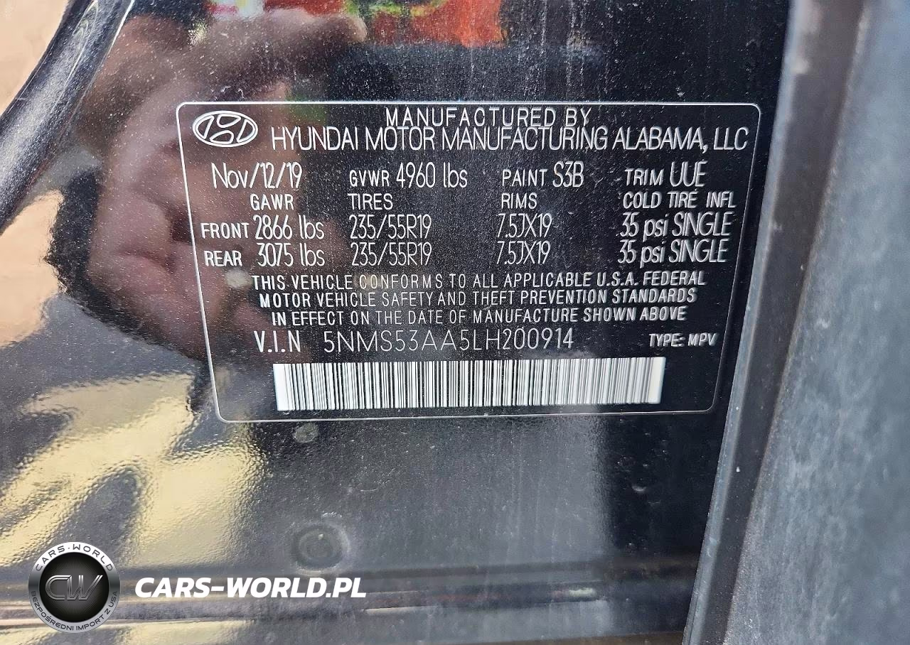 2020 Hyundai Santa Fe Limited 2.0T VIN:5NMS53AA5LH200914 - 13
