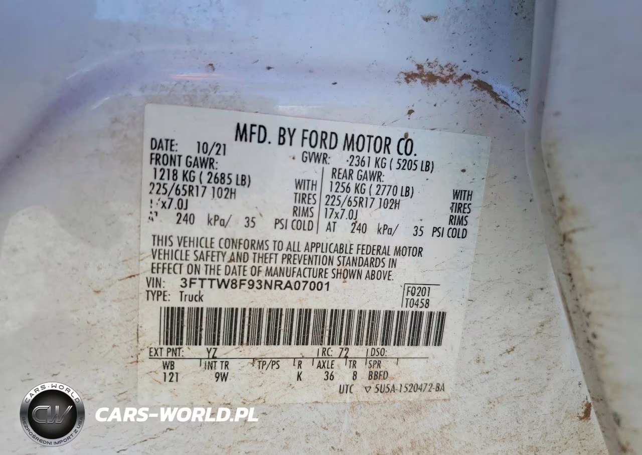 2022 Ford Maverick Xl VIN:3FTTW8F93NRA07001 - 12