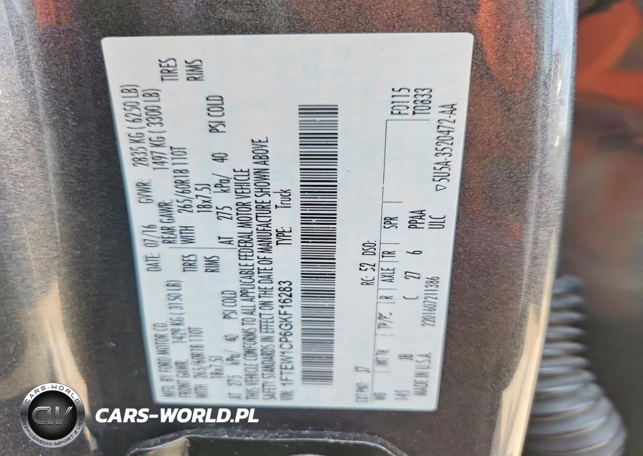 2016 Ford F150 Supercrew VIN:1FTEW1CP6GKF16283 - 12