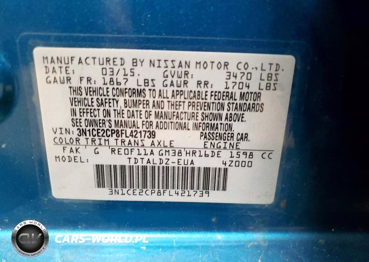 2015 Nissan Versa Note Sv VIN:3N1CE2CP8FL421739 - 13