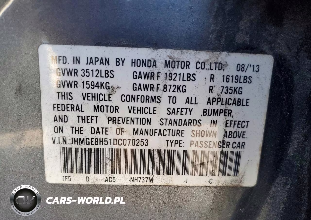 2013 Honda Fit Sport VIN:JHMGE8H51DC070253 - 12