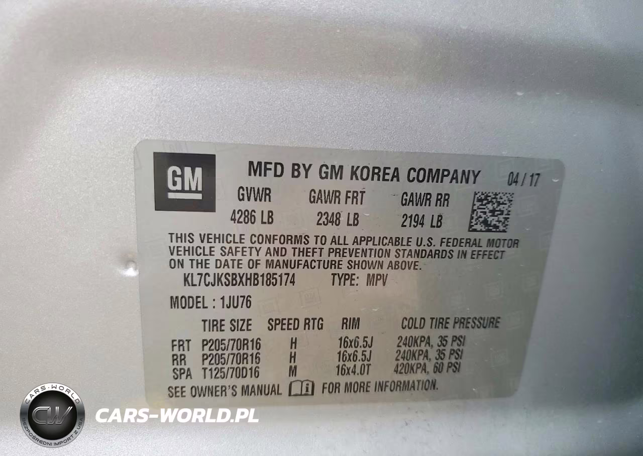 2017 Chevrolet Trax Ls VIN:KL7CJKSBXHB185174 - 13