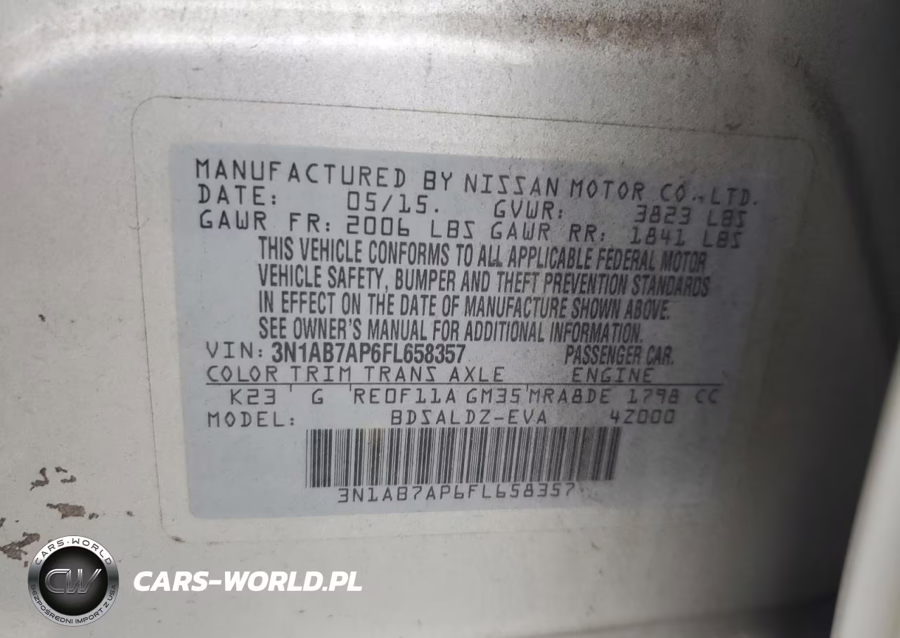2015 Nissan Sentra Sv VIN:3N1AB7AP6FL658357 - 12