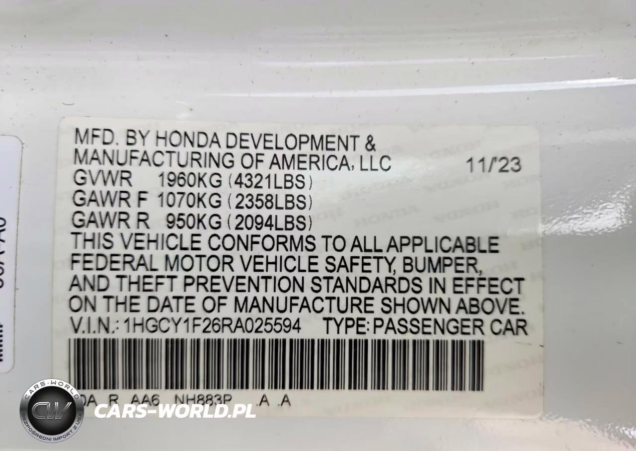 2024 Honda Accord Lx VIN:1HGCY1F26RA025594 - 12