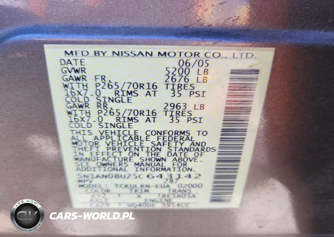 2005 Nissan Xterra S VIN:5N1AN08U25C643142 - 14