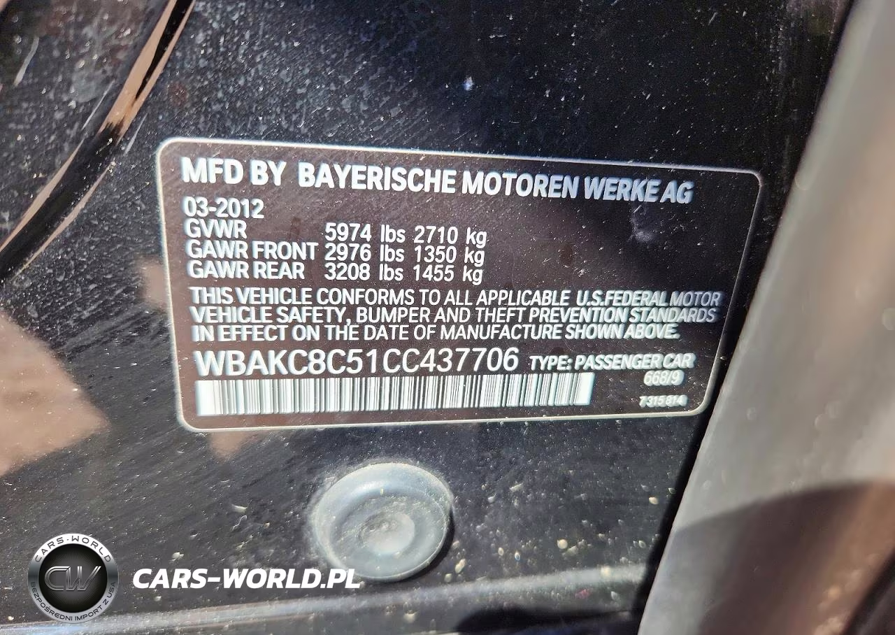 2012 BMW 750 Lxi VIN:WBAKC8C51CC437706 - 12