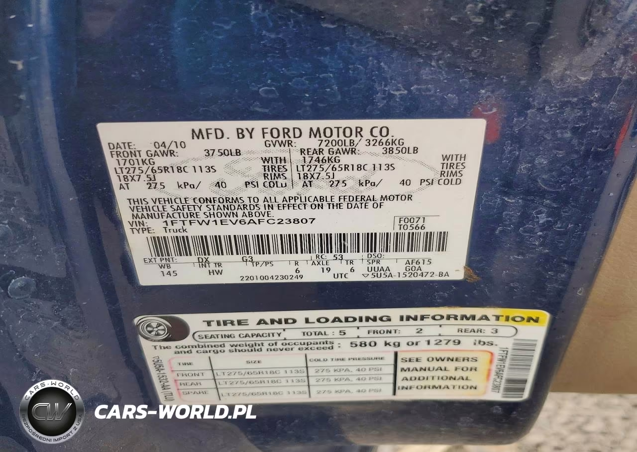 2010 Ford F150 Supercrew VIN:1FTFW1EV6AFC23807 - 12