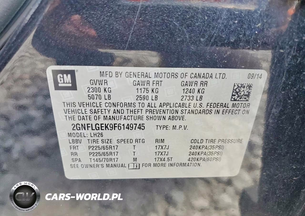 2015 Chevrolet Equinox Lt VIN:2GNFLGEK9F6149745 - 12