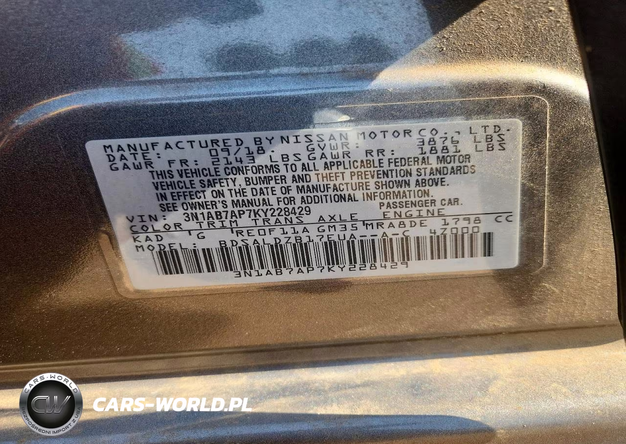 2019 Nissan Sentra Sv VIN:3N1AB7AP7KY228429 - 13