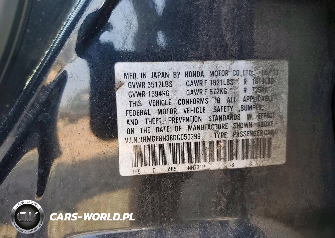 2013 Honda Fit VIN:JHMGE8H38DC050399 - 12