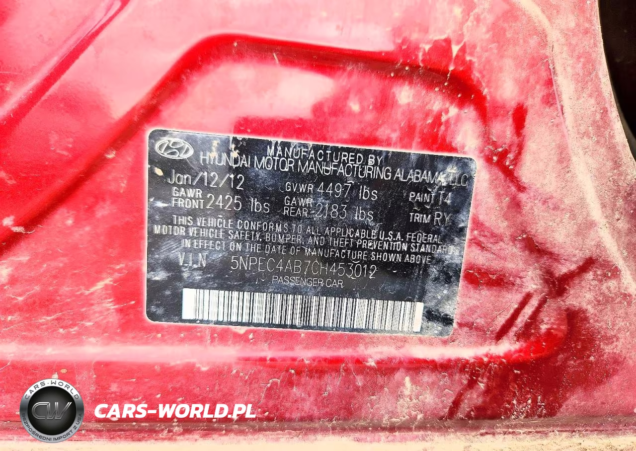 2012 Hyundai Sonata Se 2.0T VIN:5NPEC4AB7CH453012 - 12