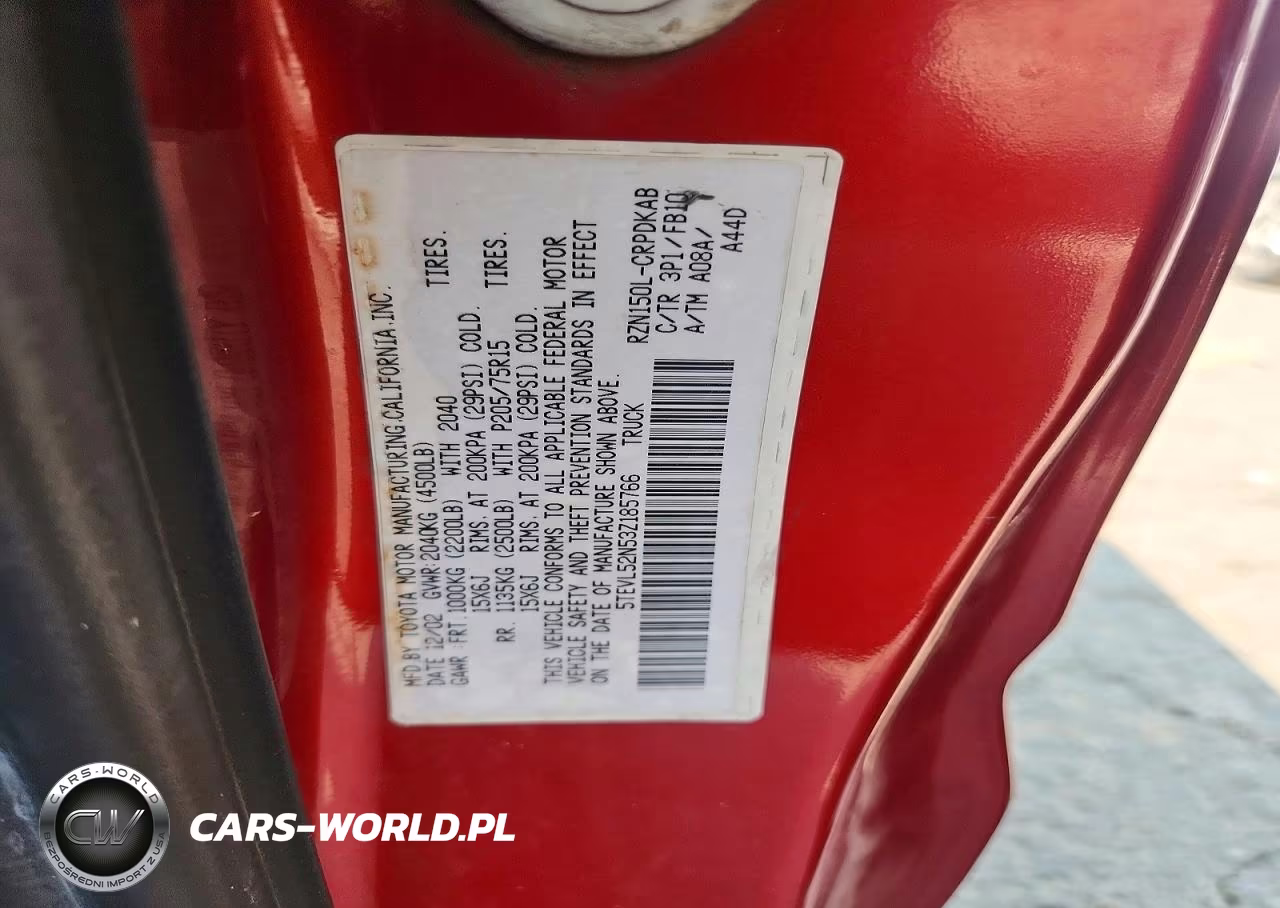 2003 Toyota Tacoma Base VIN:5TEVL52N53Z185766 - 12