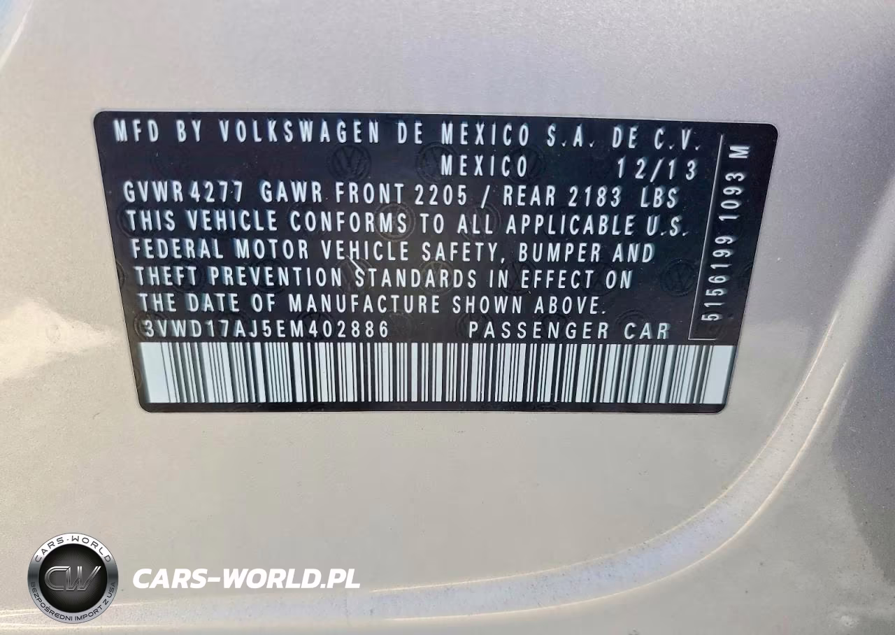 2014 Volkswagen Jetta Se VIN:3VWD17AJ5EM402886 - 12