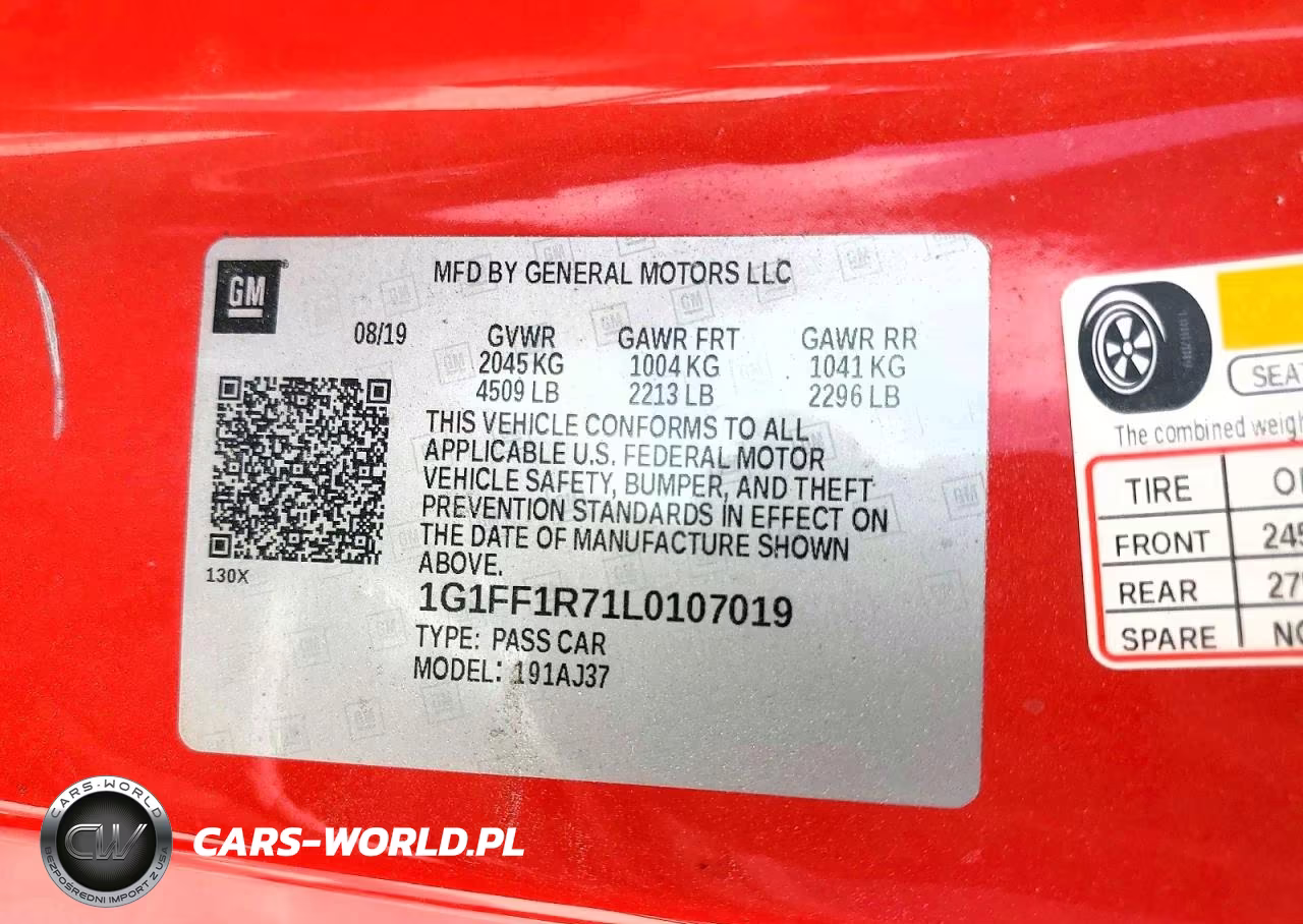 2020 Chevrolet Camaro Lz VIN:1G1FF1R71L0107019 - 13