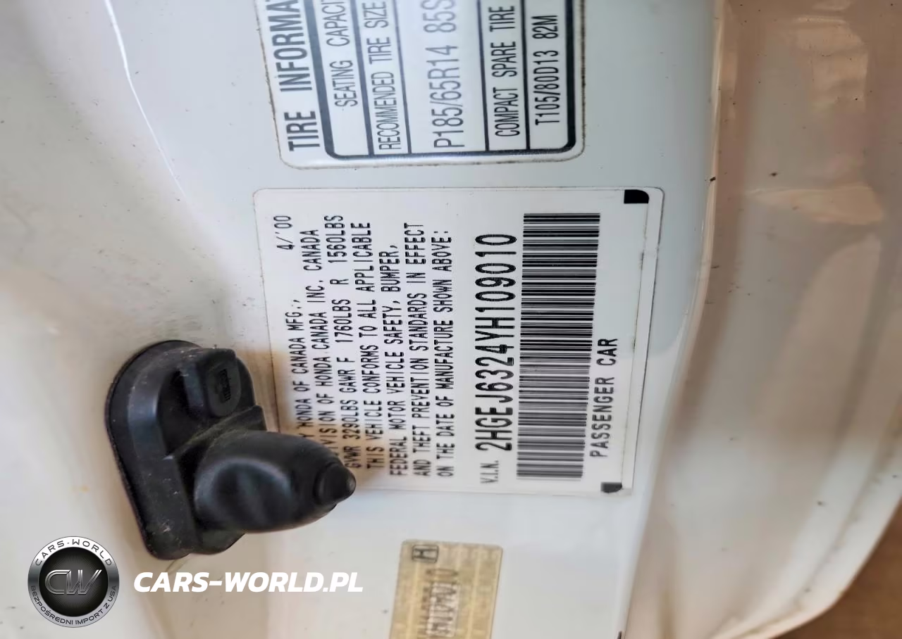 2000 Honda Civic Cx VIN:2HGEJ6324YH109010 - 12