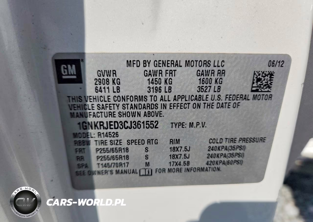 2012 Chevrolet Traverse Lt VIN:1GNKRJED3CJ361552 - 12