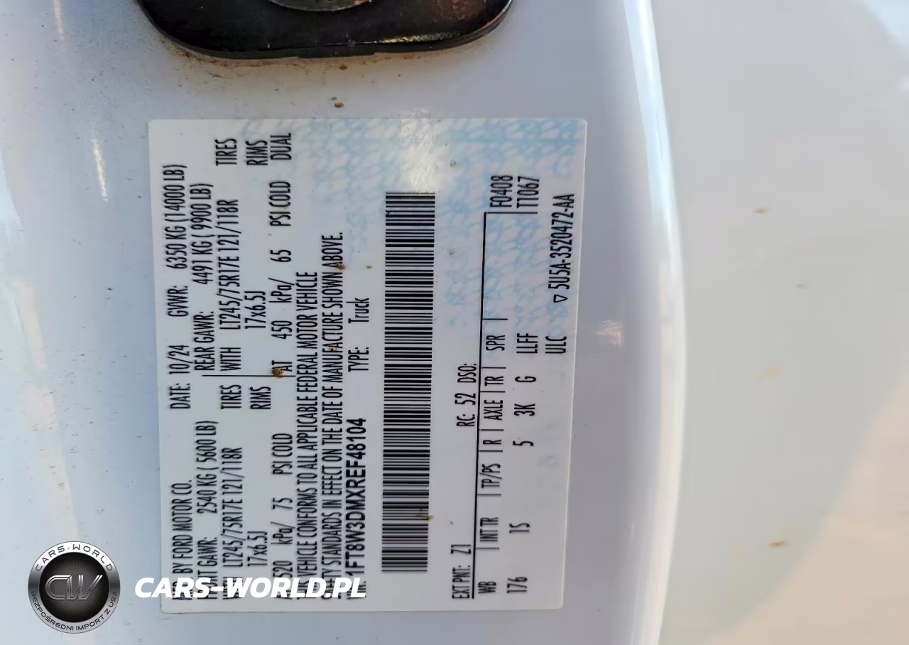 2024 Ford F350 Super Duty VIN:1FT8W3DMXREF48104 - 12