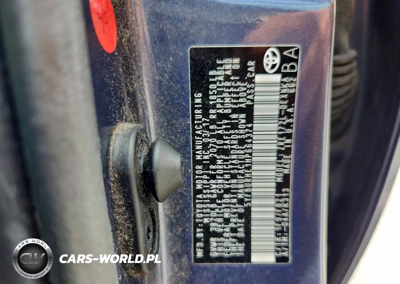 2017 Toyota Corolla Le VIN:5YFBURHE1HP664374 - 12
