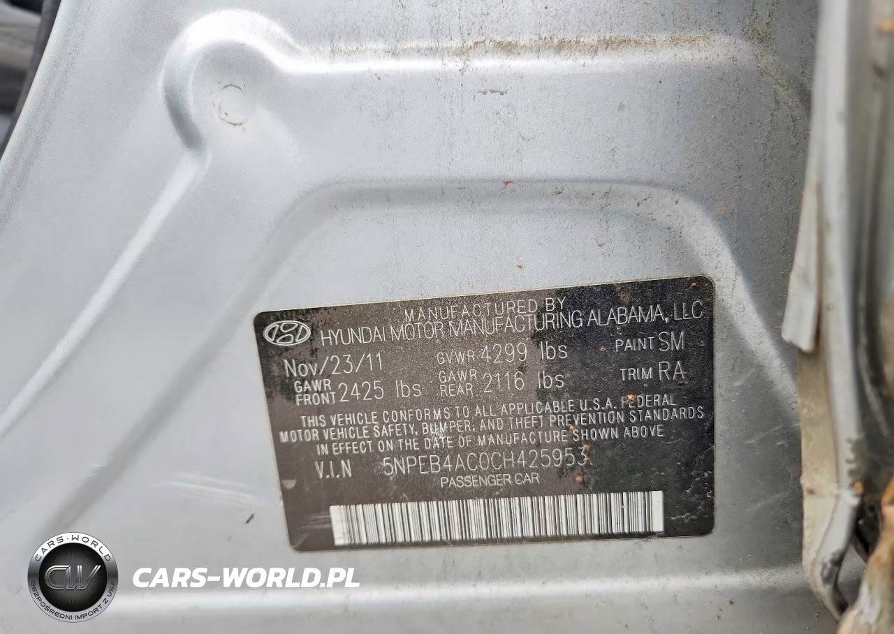 2012 Hyundai Sonata Gls VIN:5NPEB4AC0CH425953 - 12