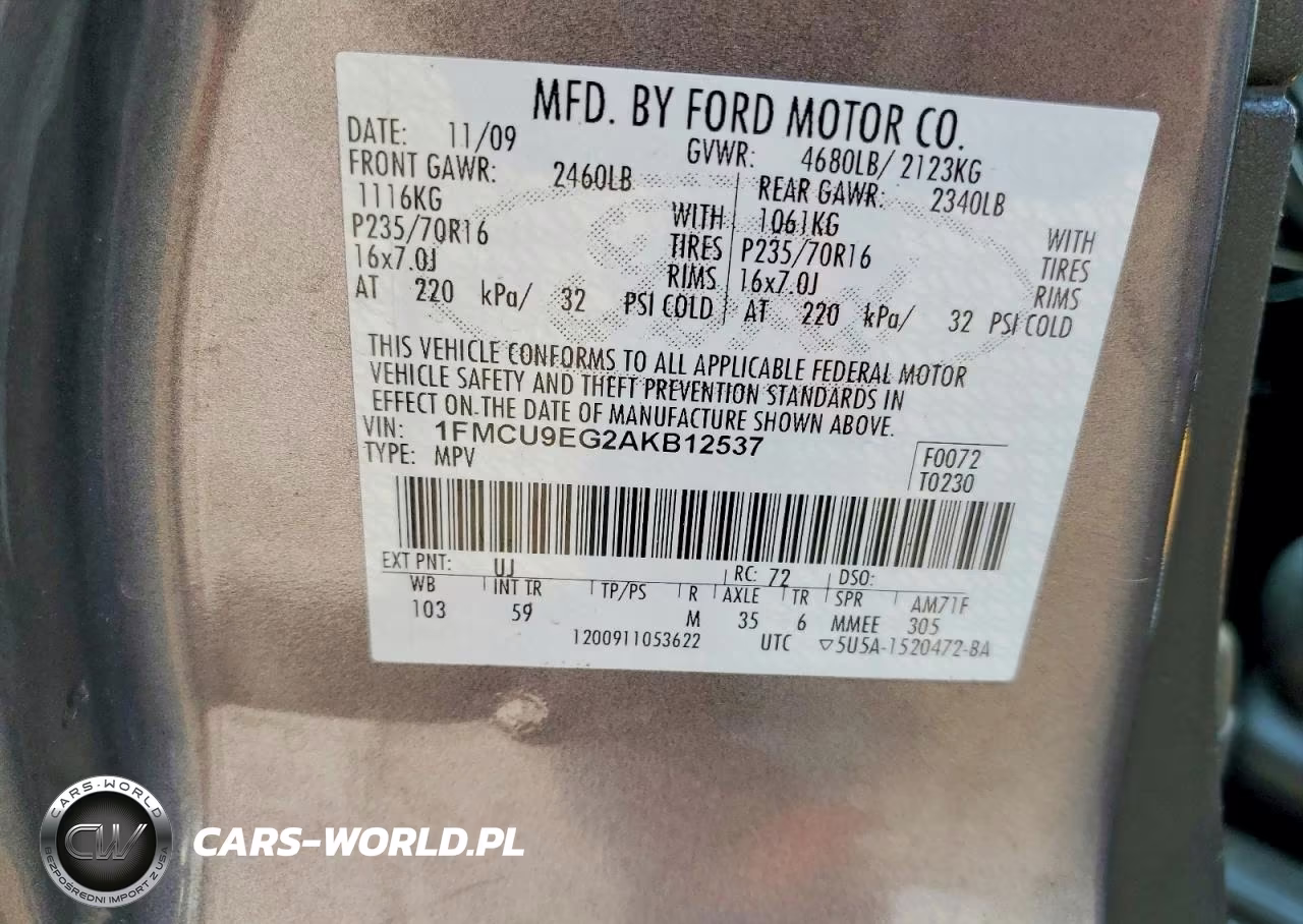 2010 Ford Escape Limited VIN:1FMCU9EG2AKB12537 - 14