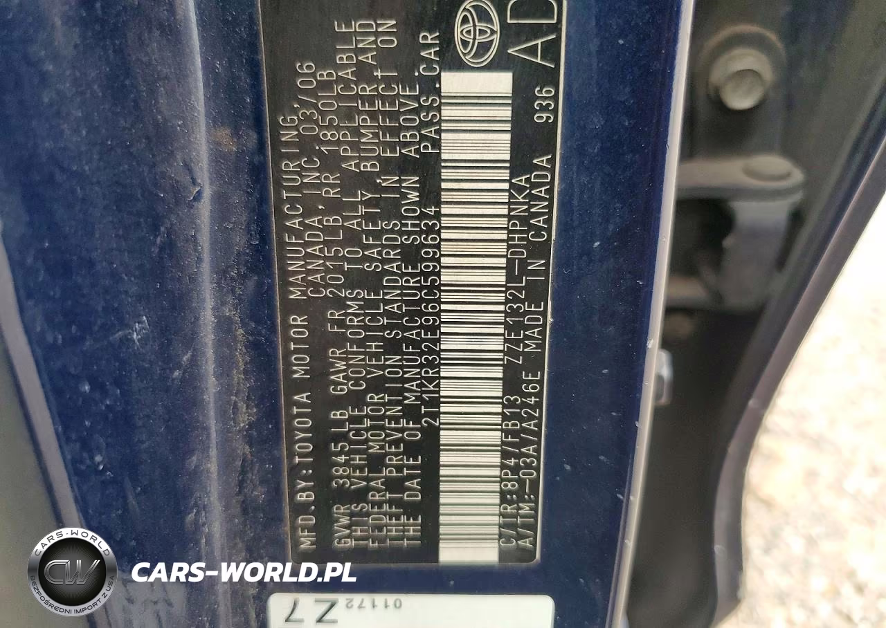 2006 Toyota Matrix Xr VIN:2T1KR32E96C599634 - 12