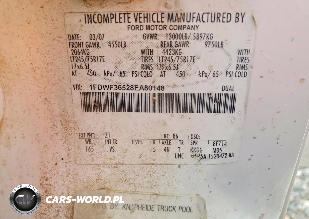 2008 Ford F350 Super Duty VIN:1FDWF36528EA80148 - 12