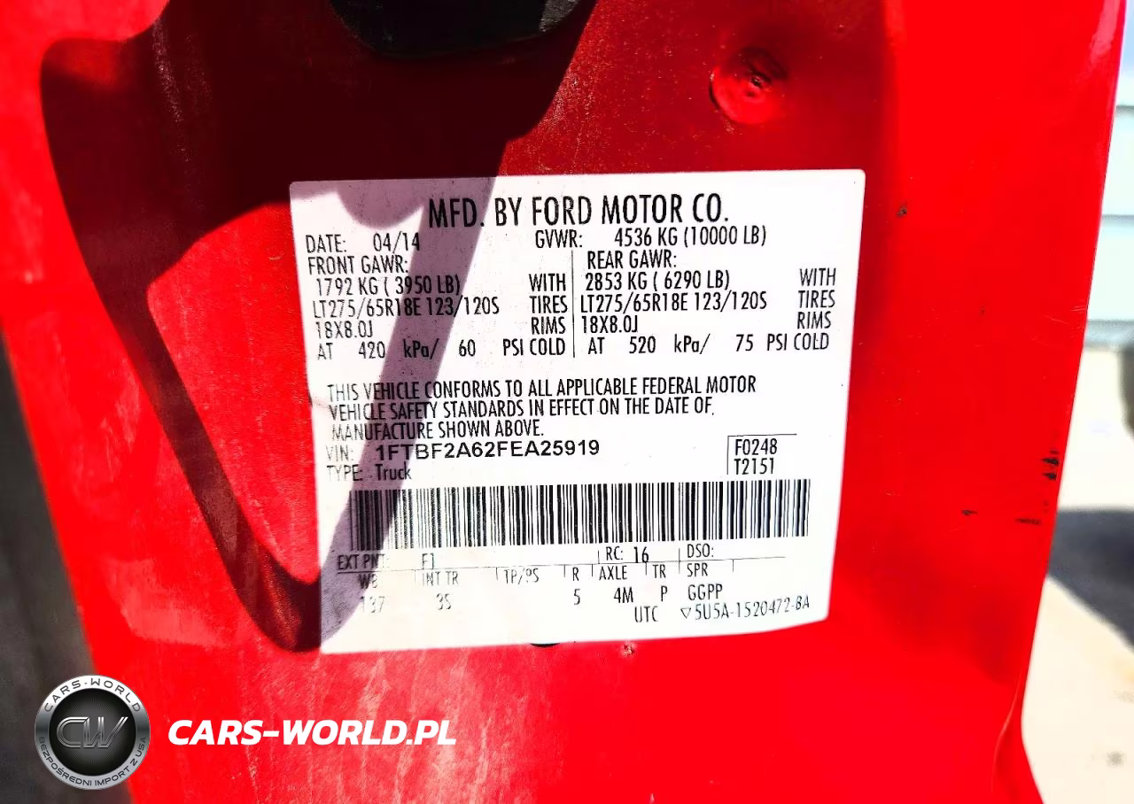 2015 Ford F250 Super Duty VIN:1FTBF2A62FEA25919 - 12