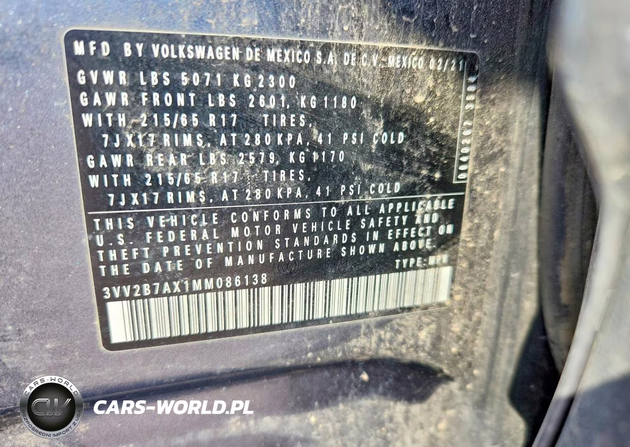 2021 Volkswagen Tiguan Se VIN:3VV2B7AX1MM086138 - 13