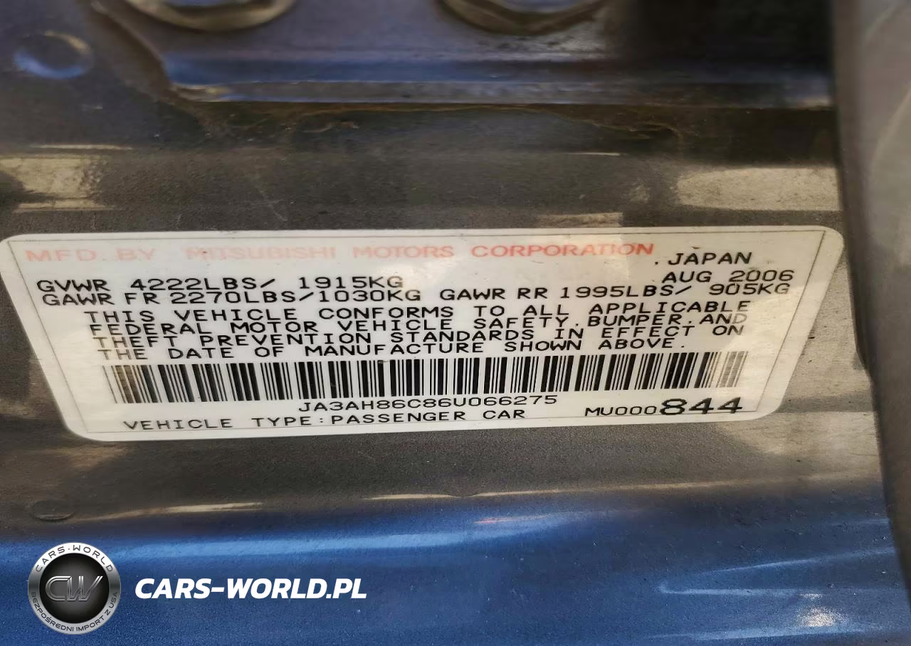 2006 Mitsubishi Lancer Evolution VIN:JA3AH86C86U066275 - 12
